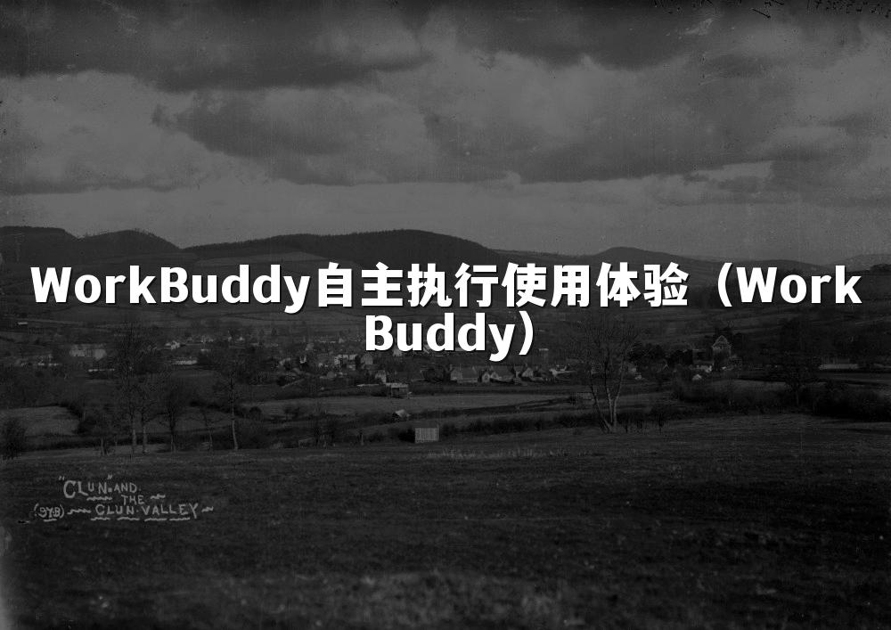 WorkBuddy自主执行使用体验(WorkBuddy)