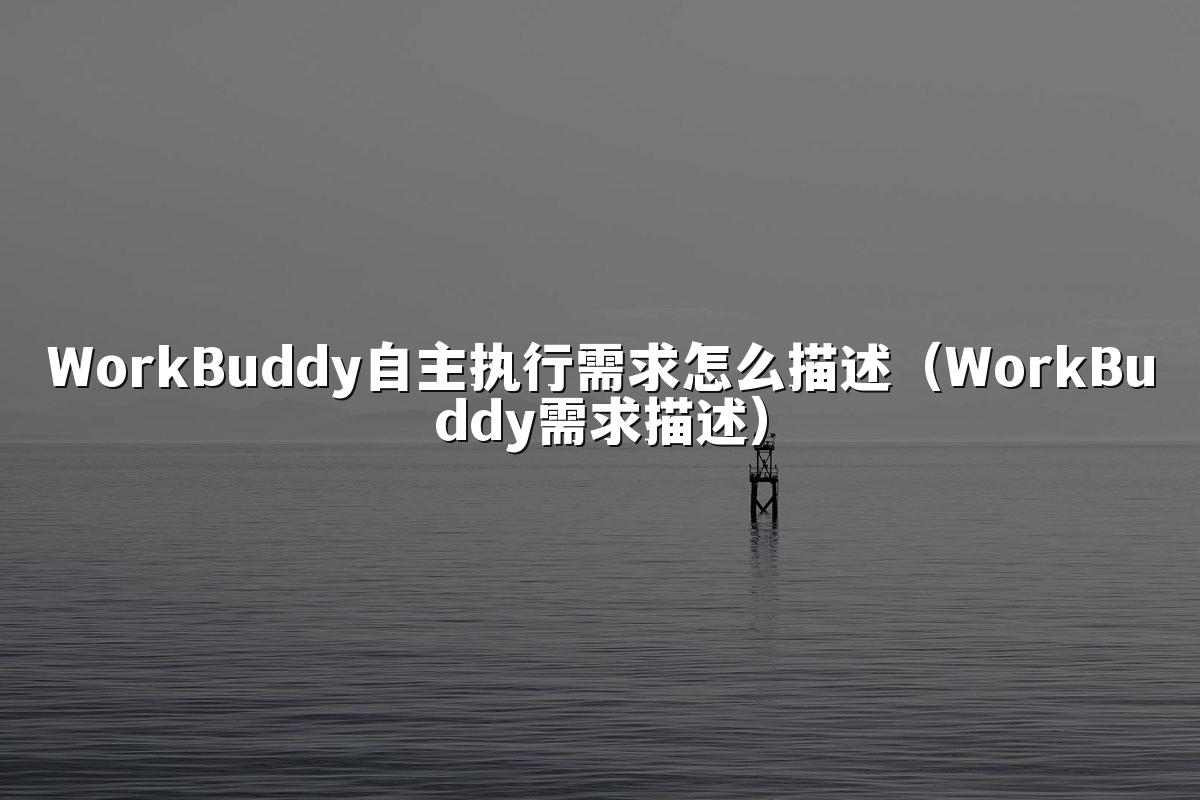 WorkBuddy自主执行需求怎么描述（WorkBuddy需求描述）