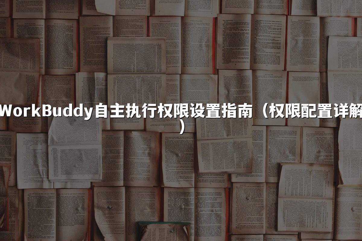 WorkBuddy自主执行权限设置指南(权限配置详解)