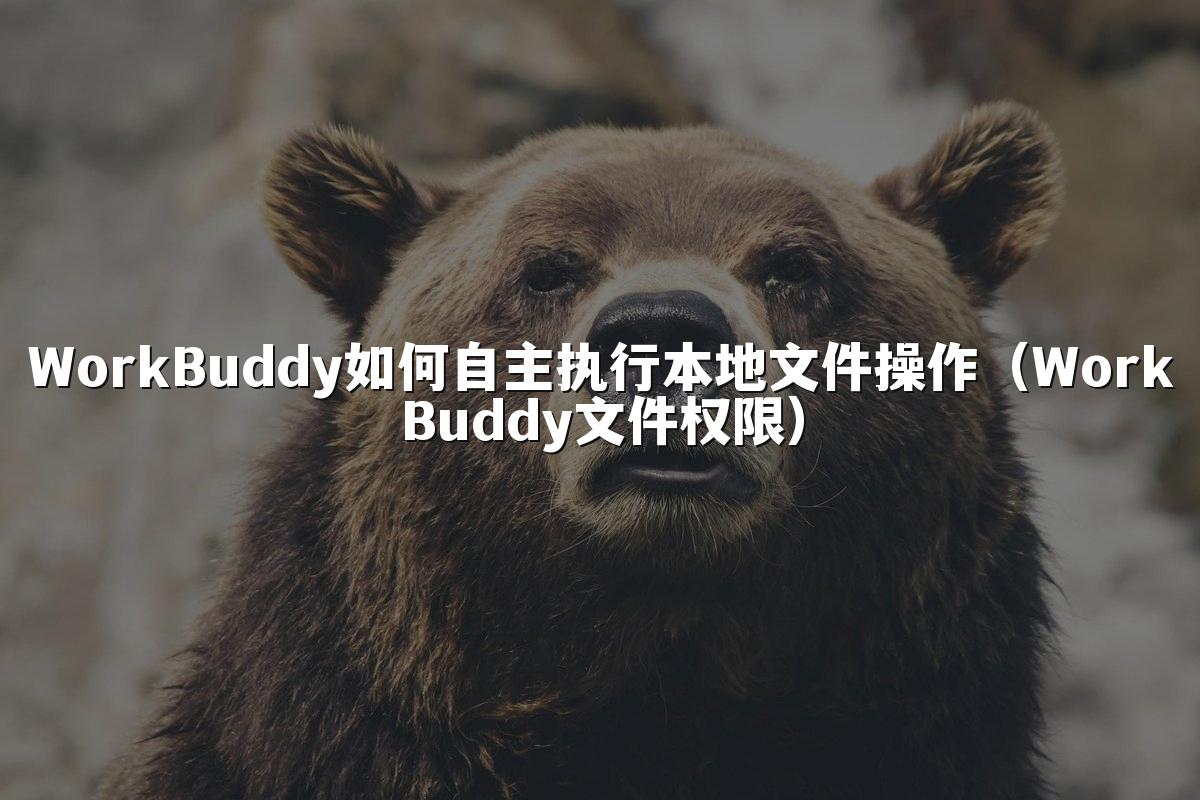 WorkBuddy如何自主执行本地文件操作(WorkBuddy文件权限)