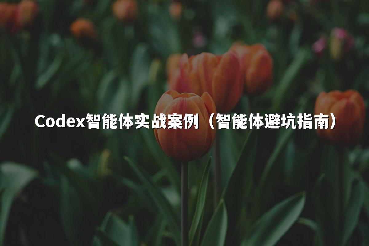Codex智能体实战案例(智能体避坑指南)
