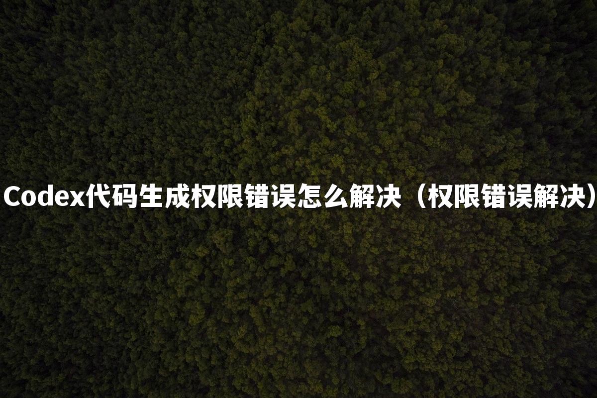 Codex代码生成权限错误怎么解决（权限错误解决）