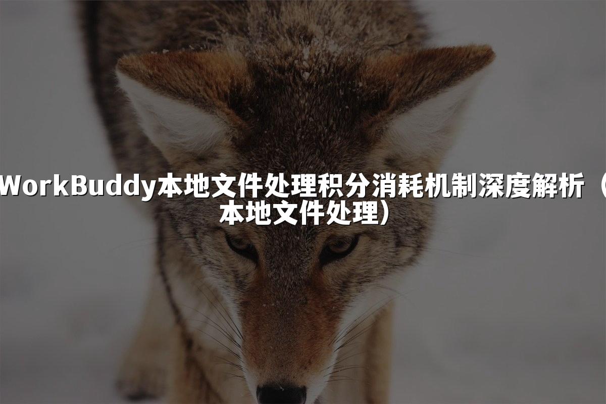 WorkBuddy本地文件处理积分消耗机制深度解析(本地文件处理)