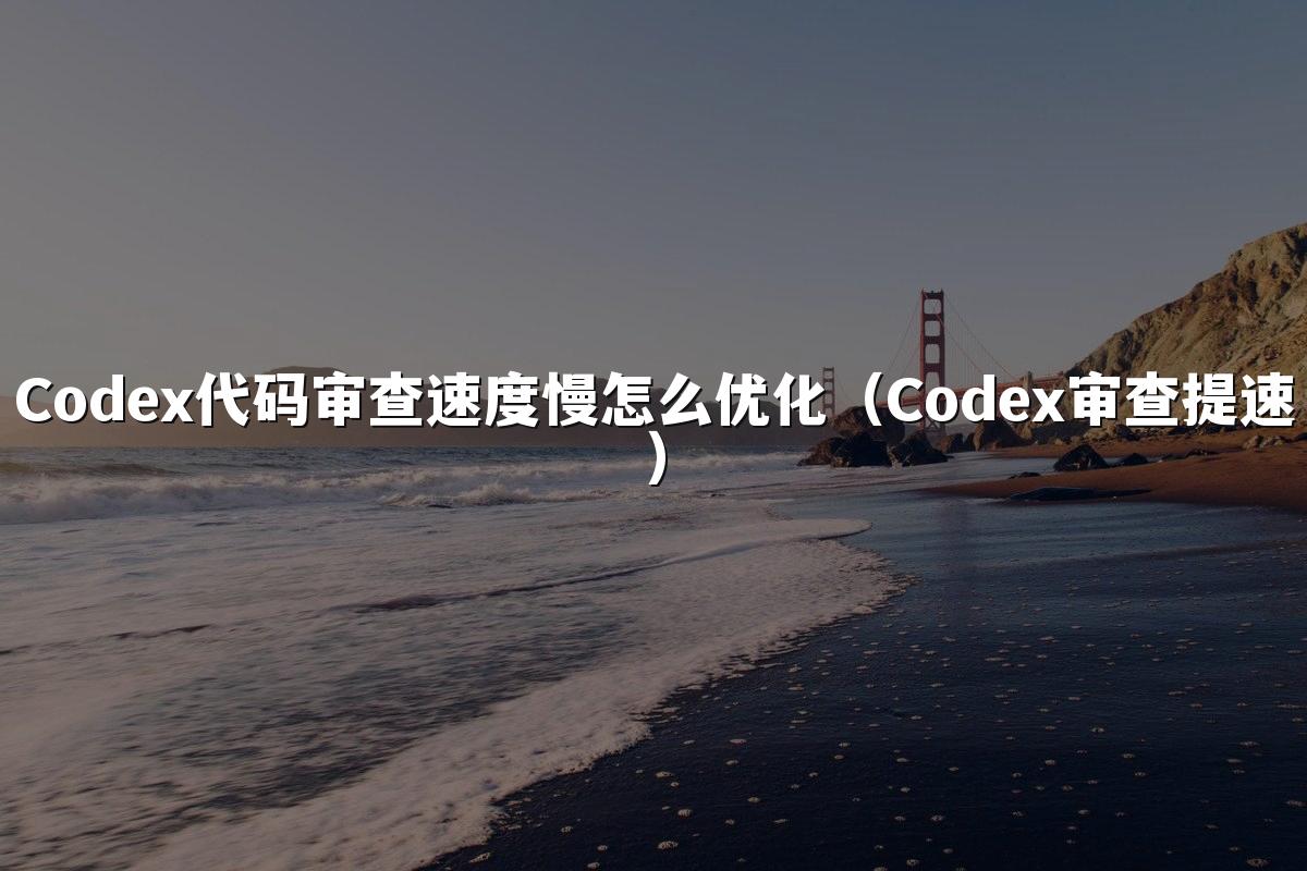 Codex代码审查速度慢怎么优化（Codex审查提速）