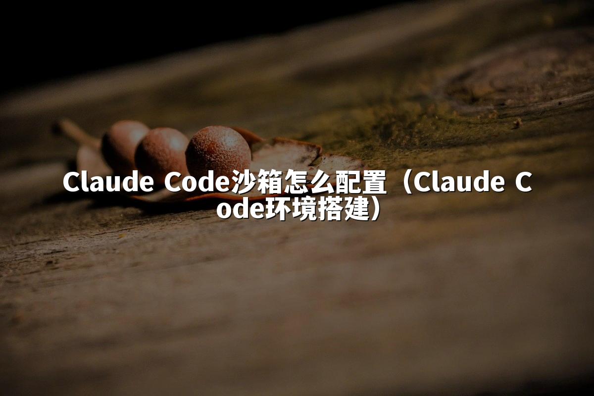 Claude Code沙箱怎么配置（Claude Code环境搭建）