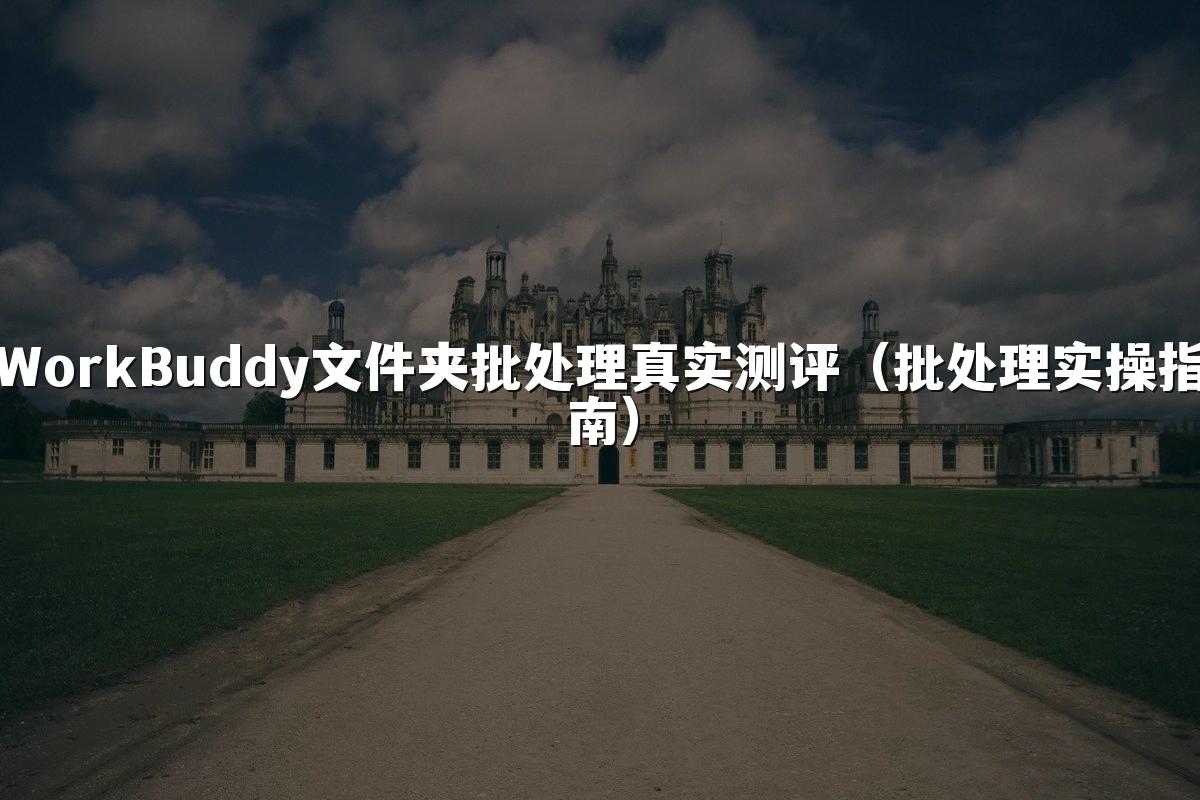 WorkBuddy文件夹批处理真实测评（批处理实操指南）