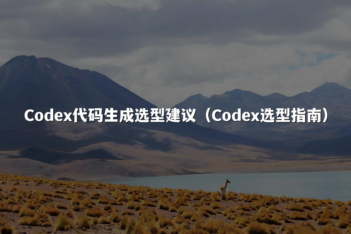Codex代码生成选型建议（Codex选型指南）