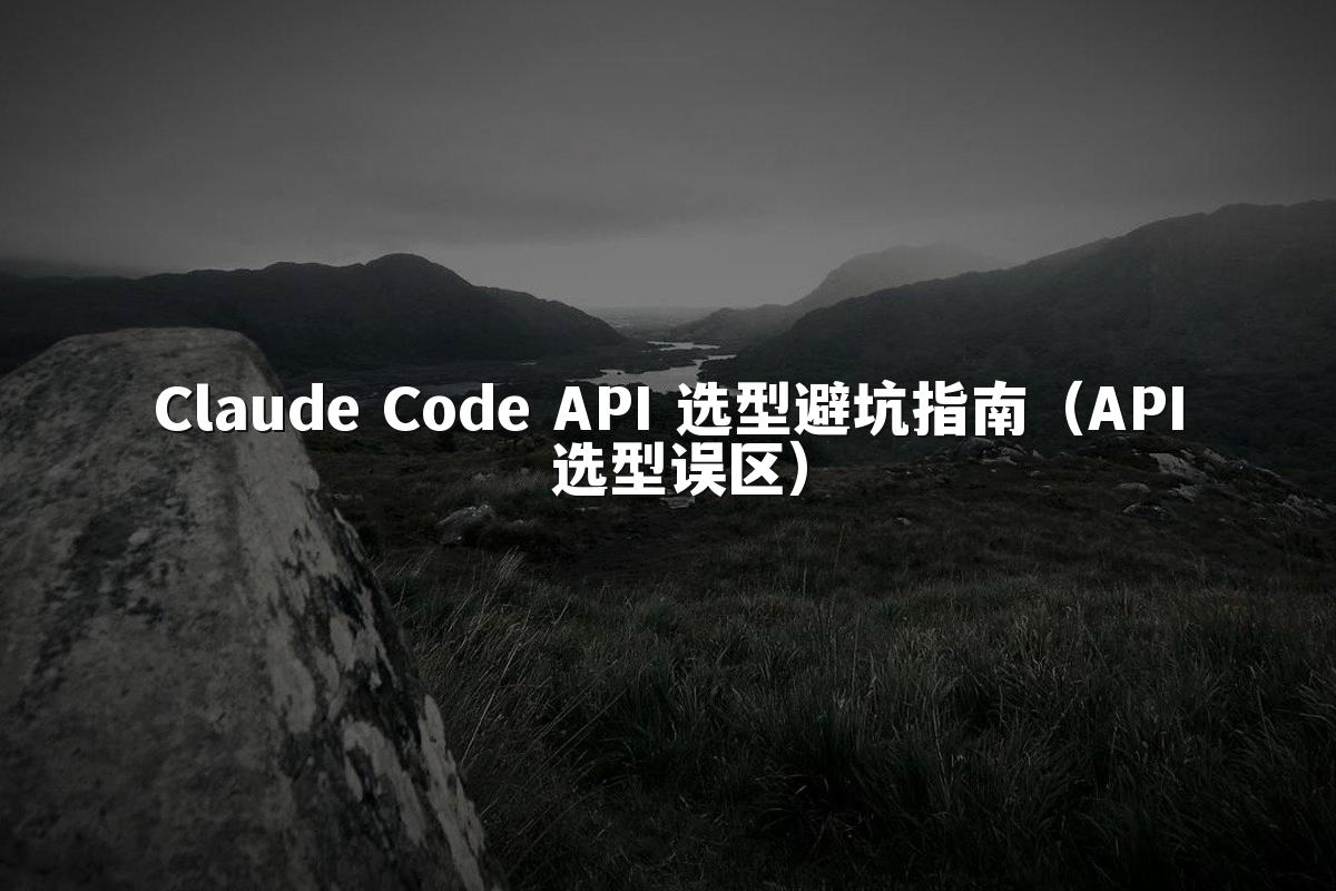 Claude Code API 选型避坑指南（API 选型误区）