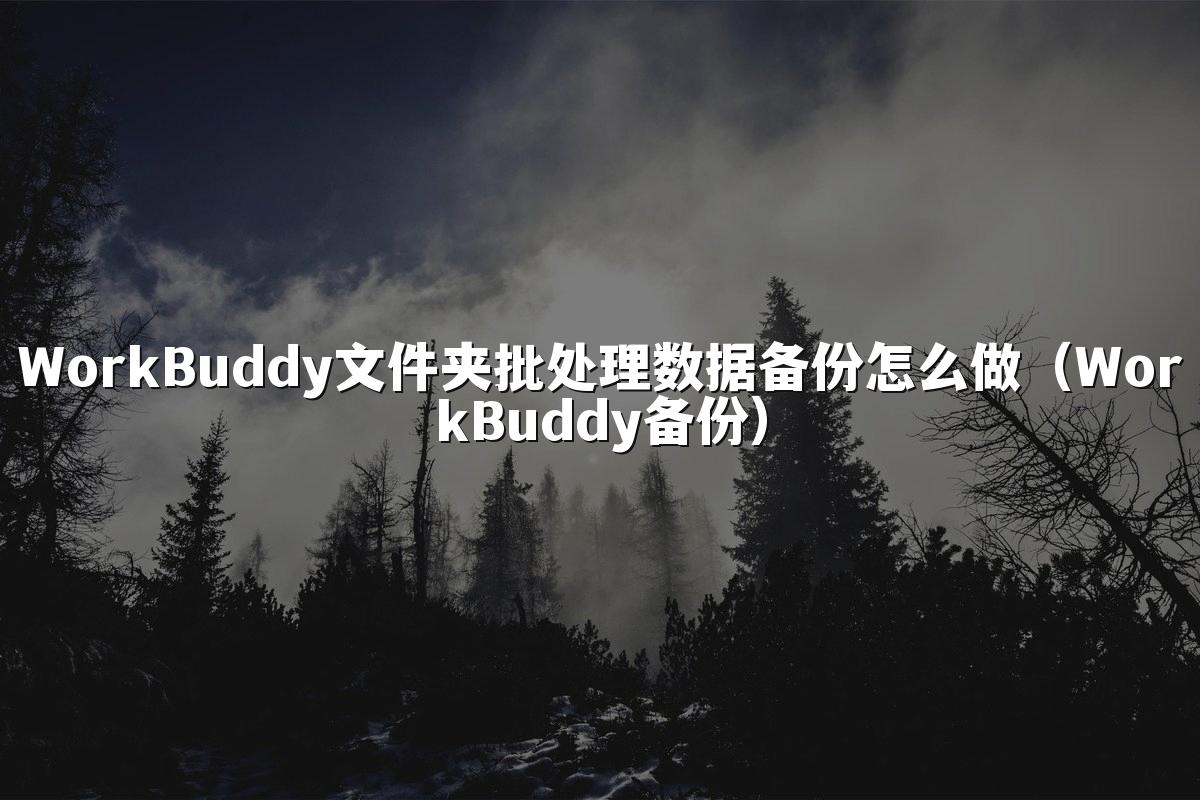 WorkBuddy文件夹批处理数据备份怎么做(WorkBuddy备份)