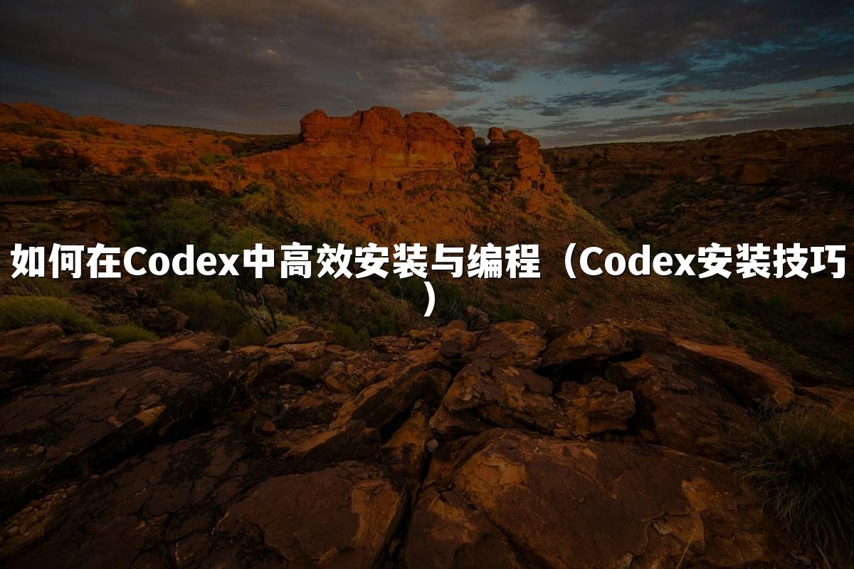 如何在Codex中高效安装与编程（Codex安装技巧）
