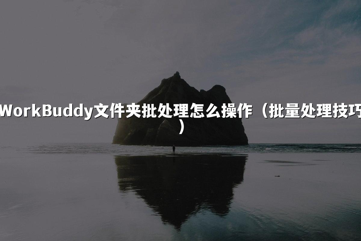 WorkBuddy文件夹批处理怎么操作(批量处理技巧)