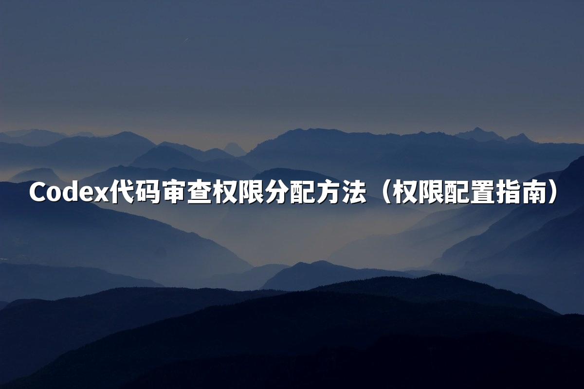 Codex代码审查权限分配方法(权限配置指南)