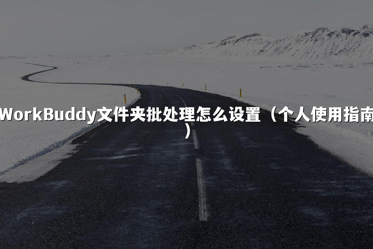WorkBuddy文件夹批处理怎么设置(个人使用指南)