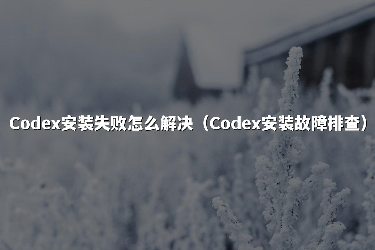 Codex安装失败怎么解决（Codex安装故障排查）