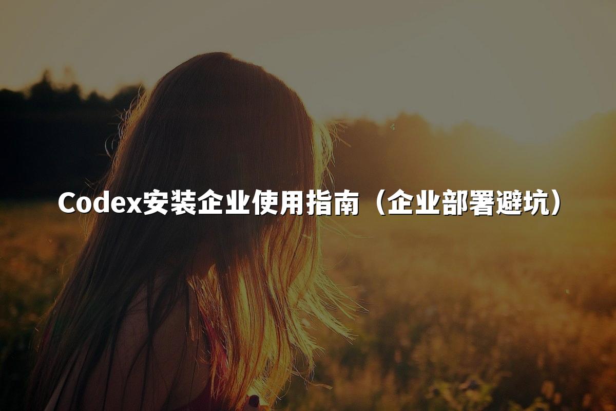 Codex安装企业使用指南(企业部署避坑)