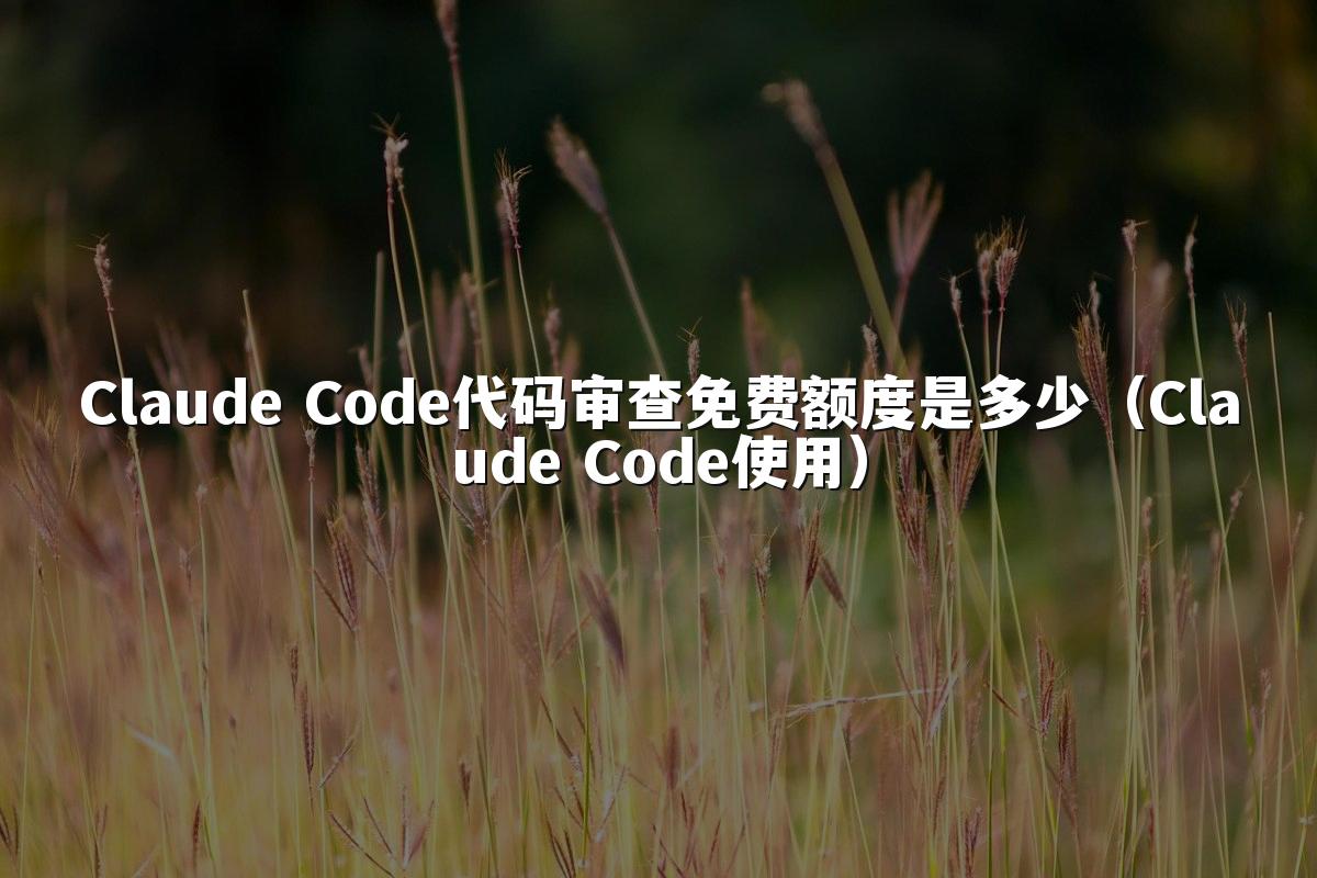 Claude Code代码审查免费额度是多少（Claude Code使用）