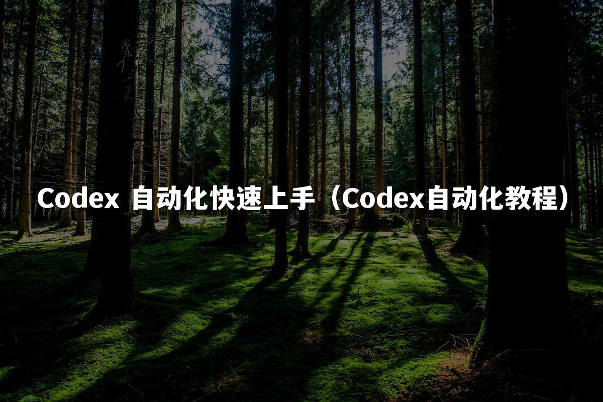 Codex 自动化快速上手（Codex自动化教程）