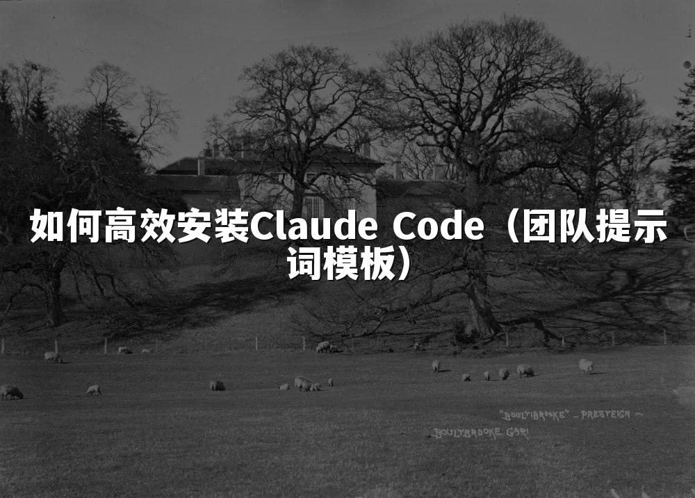 如何高效安装Claude Code（团队提示词模板）