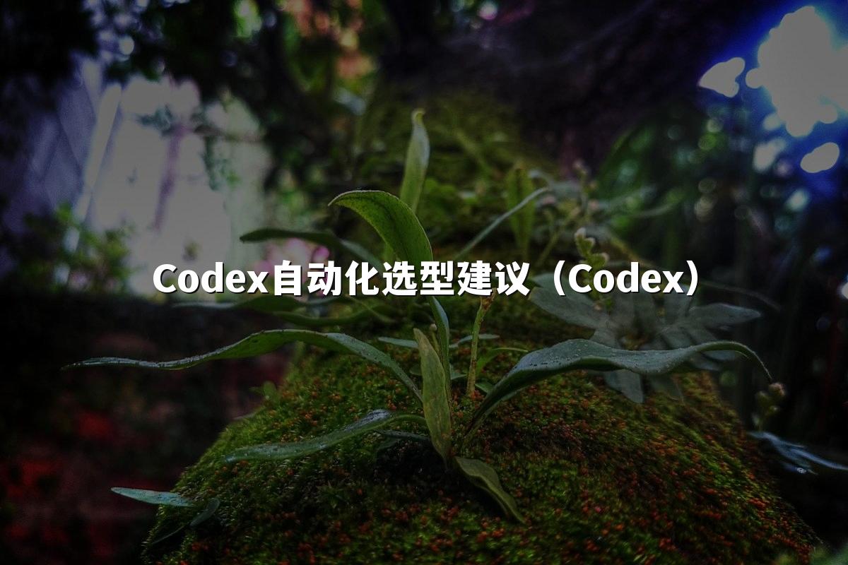 Codex自动化选型建议（Codex）