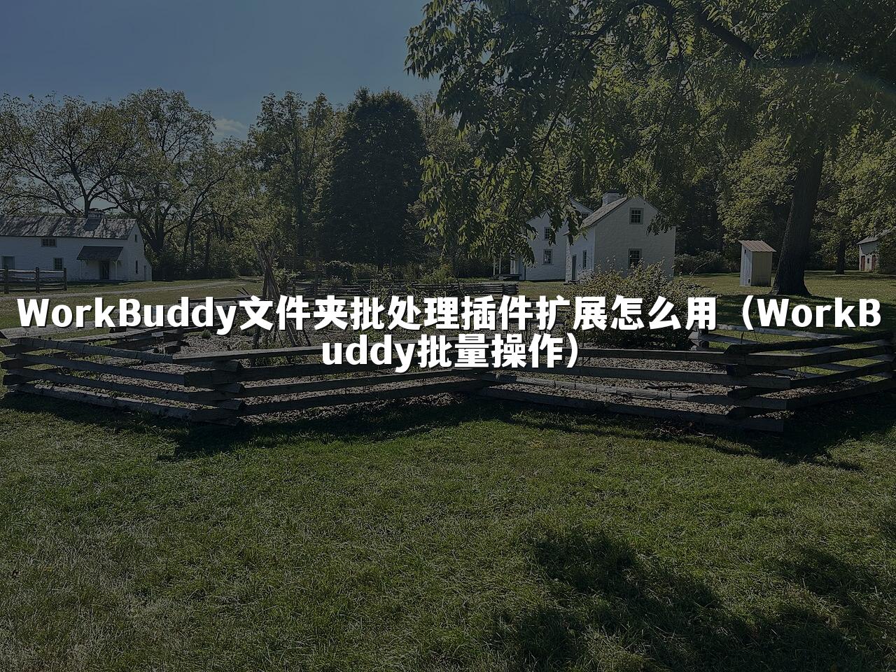 WorkBuddy文件夹批处理插件扩展怎么用(WorkBuddy批量操作)