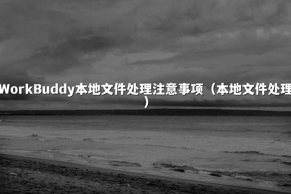 WorkBuddy本地文件处理注意事项(本地文件处理)