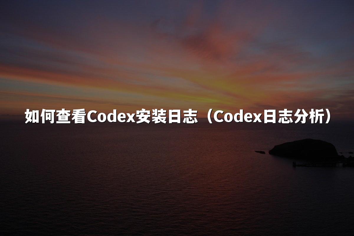 如何查看Codex安装日志（Codex日志分析）