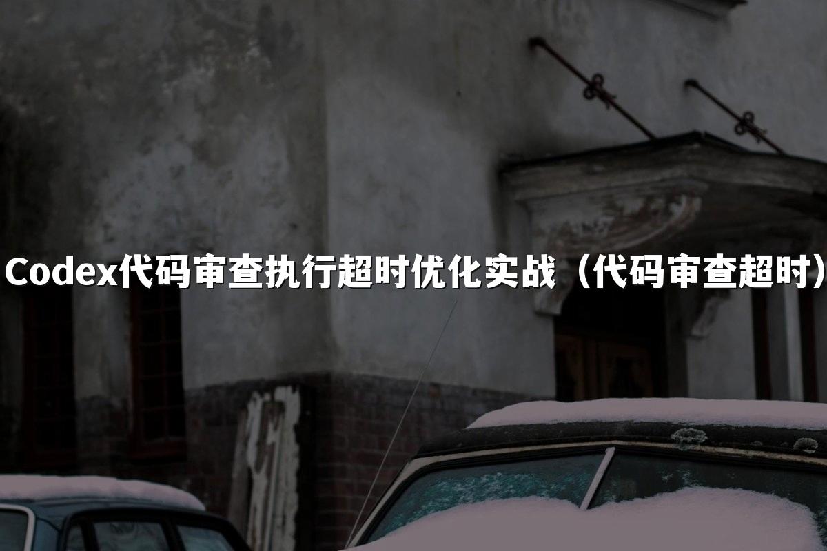 Codex代码审查执行超时优化实战(代码审查超时)