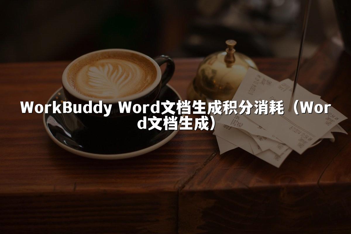 WorkBuddy Word文档生成积分消耗(Word文档生成)