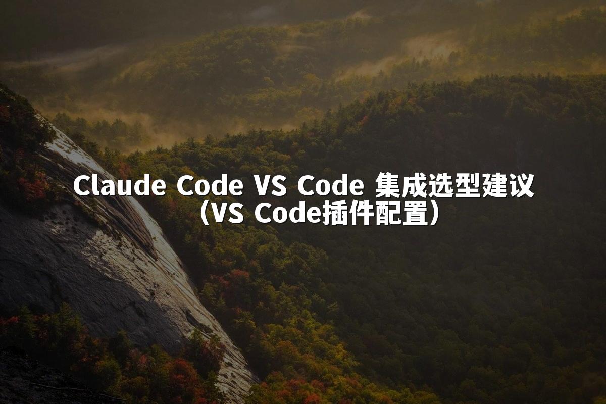 Claude Code VS Code 集成选型建议(VS Code插件配置)