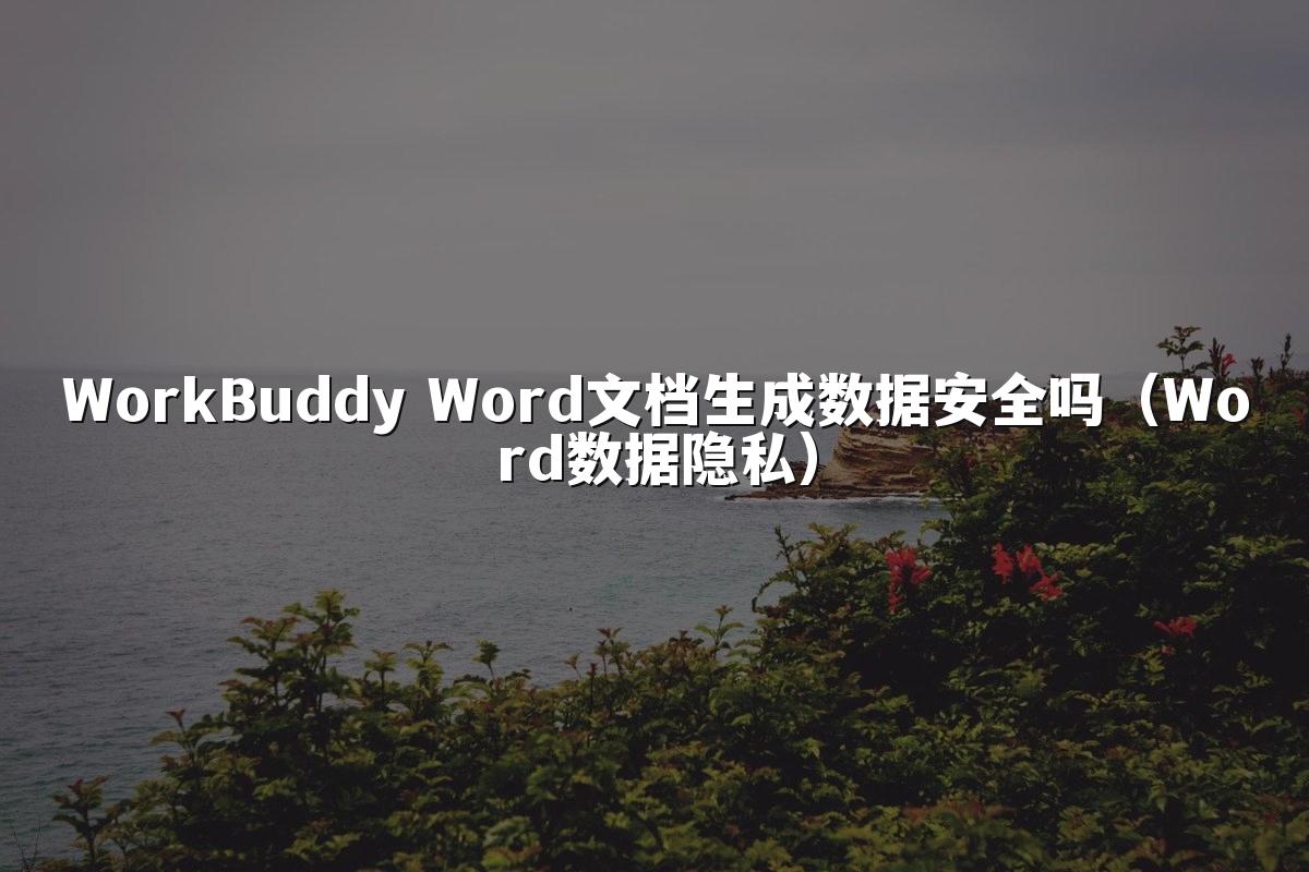 WorkBuddy Word文档生成数据安全吗（Word数据隐私）