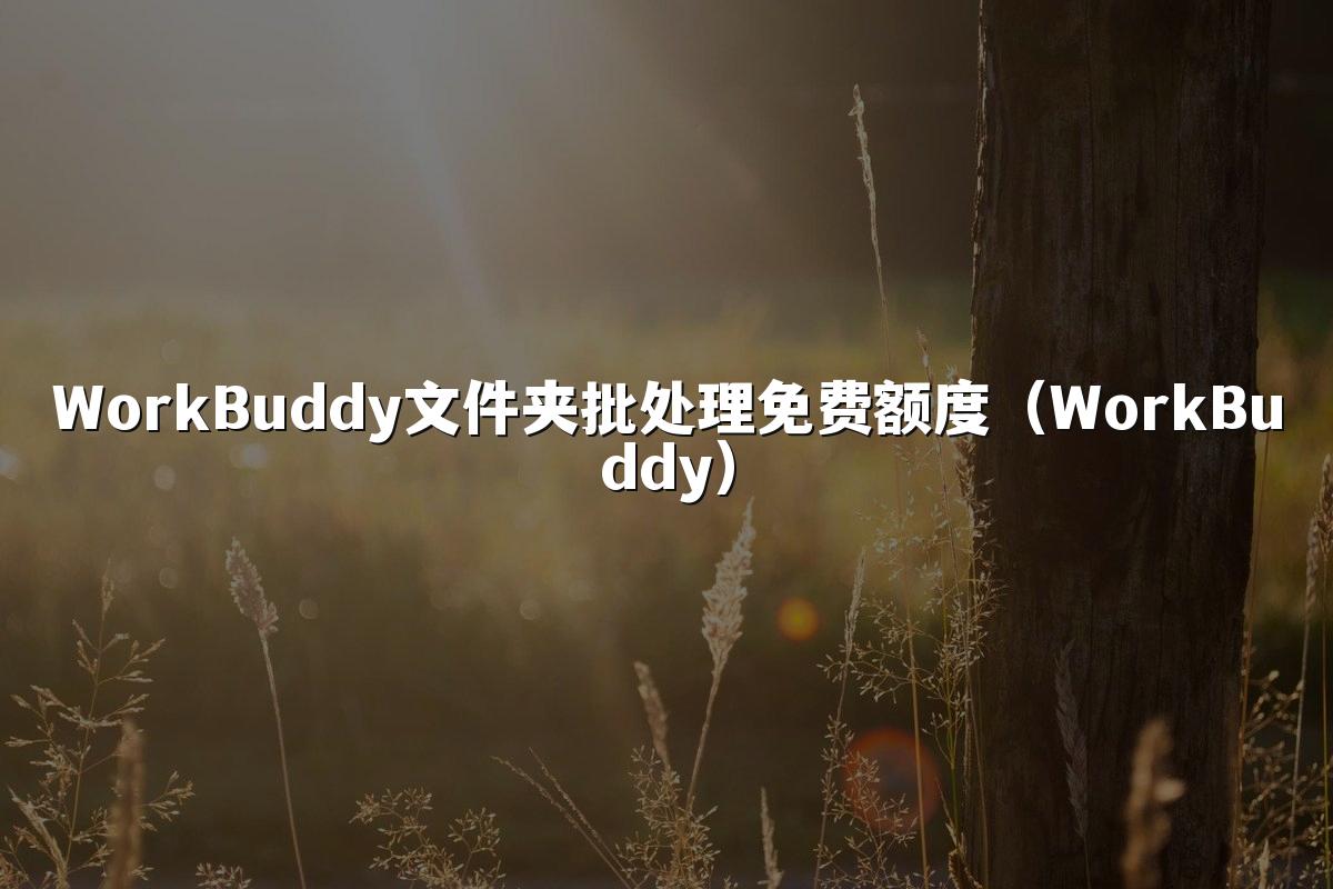 WorkBuddy文件夹批处理免费额度(WorkBuddy)