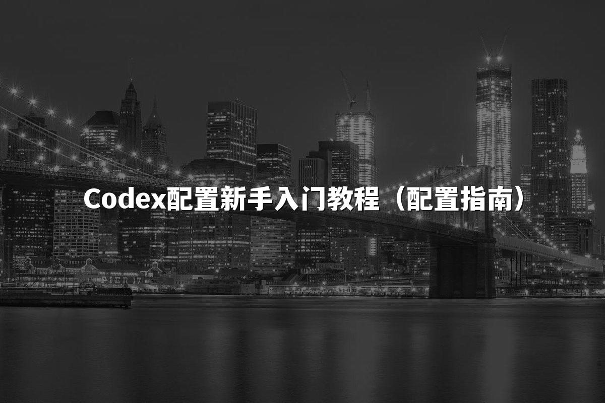 Codex配置新手入门教程（配置指南）