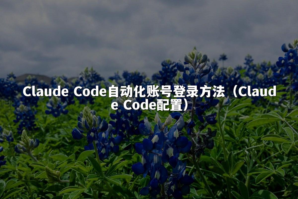 Claude Code自动化账号登录方法（Claude Code配置）