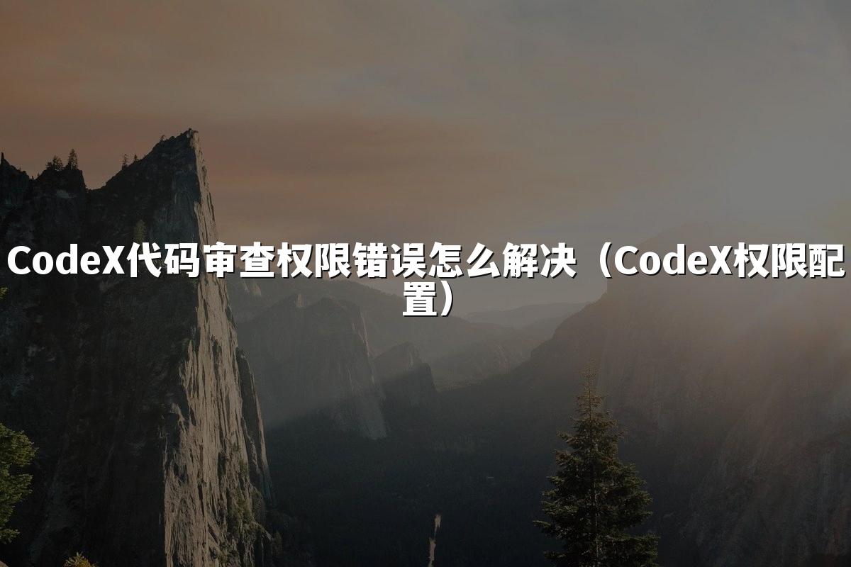 CodeX代码审查权限错误怎么解决（CodeX权限配置）