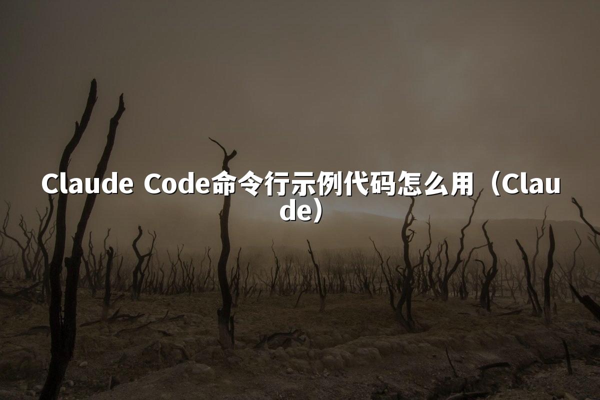 Claude Code命令行示例代码怎么用（Claude）