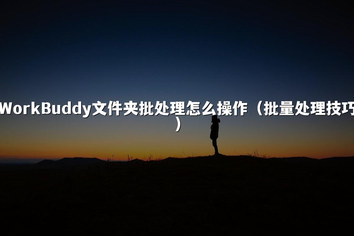 WorkBuddy文件夹批处理怎么操作(批量处理技巧)