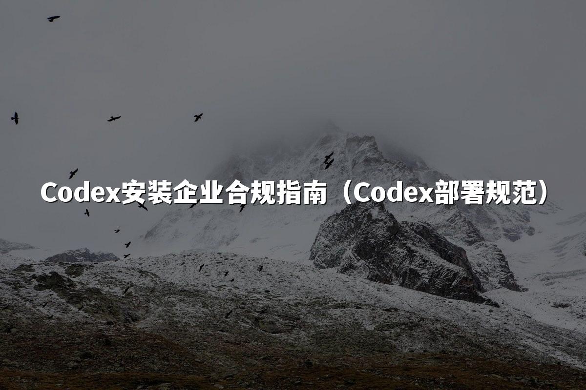 Codex安装企业合规指南（Codex部署规范）