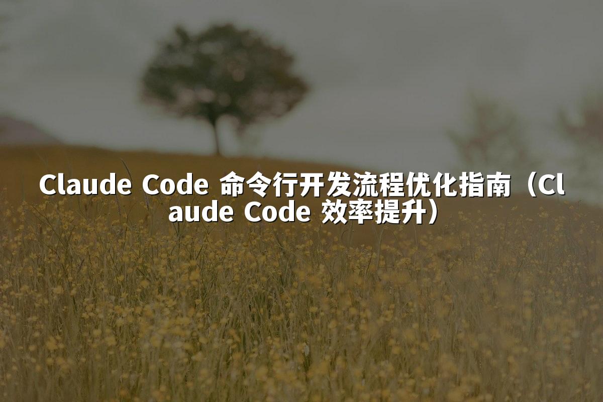 Claude Code 命令行开发流程优化指南(Claude Code 效率提升)