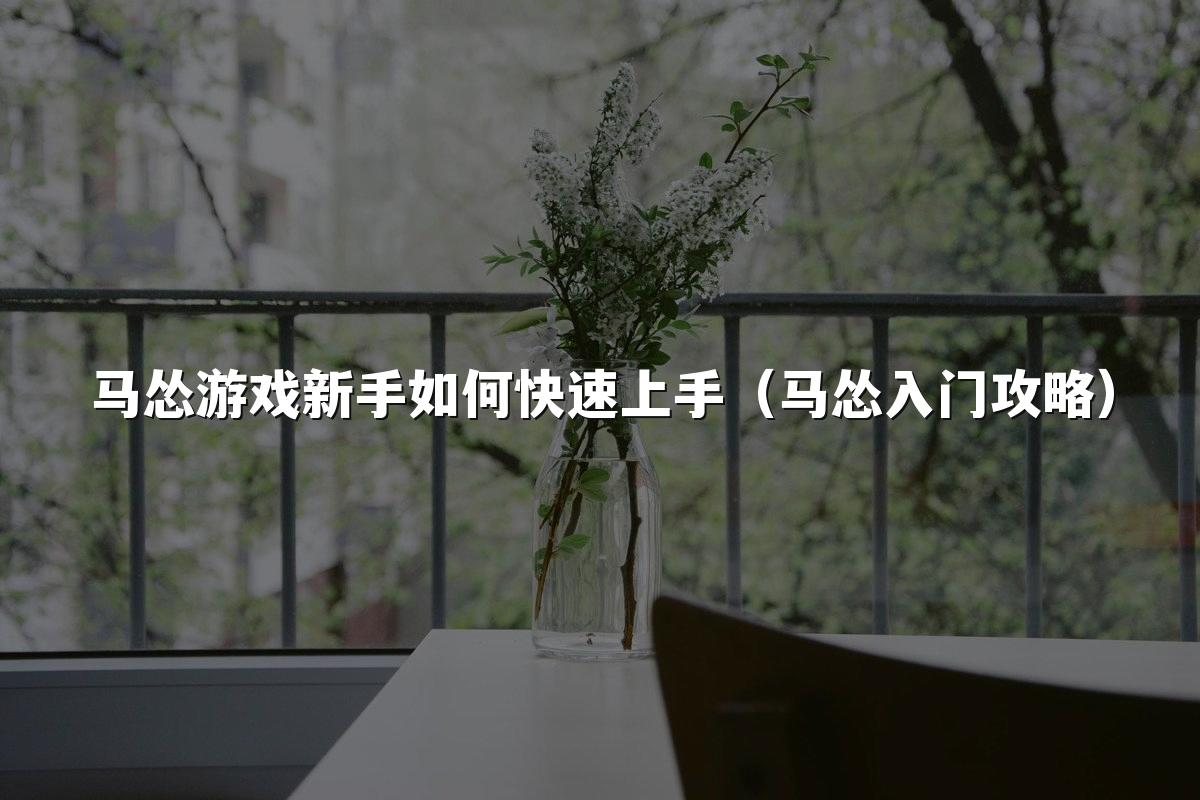 马怂游戏新手如何快速上手（马怂入门攻略）