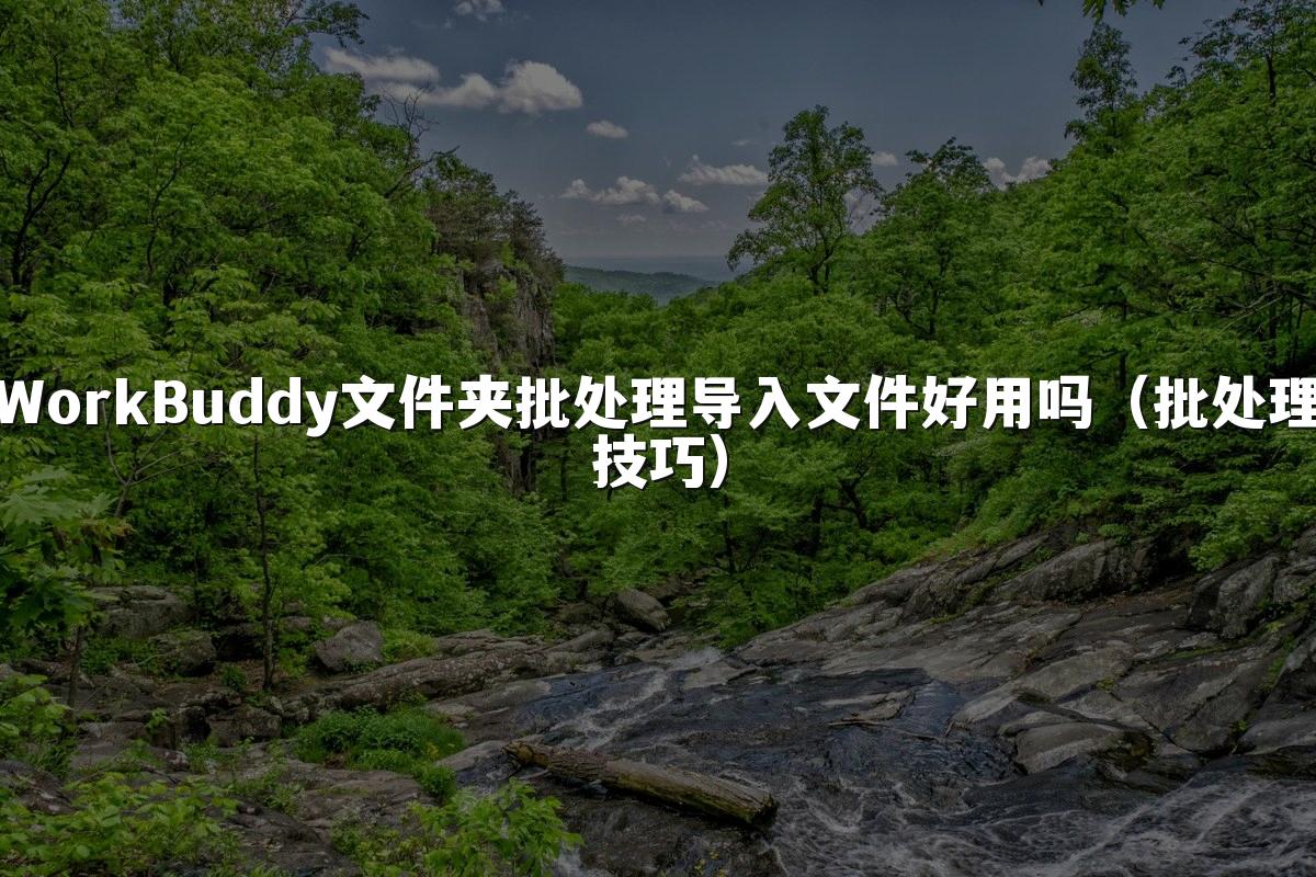 WorkBuddy文件夹批处理导入文件好用吗(批处理技巧)