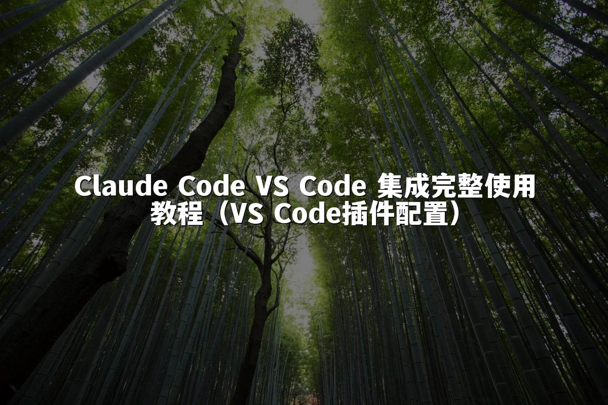 Claude Code VS Code 集成完整使用教程（VS Code插件配置）