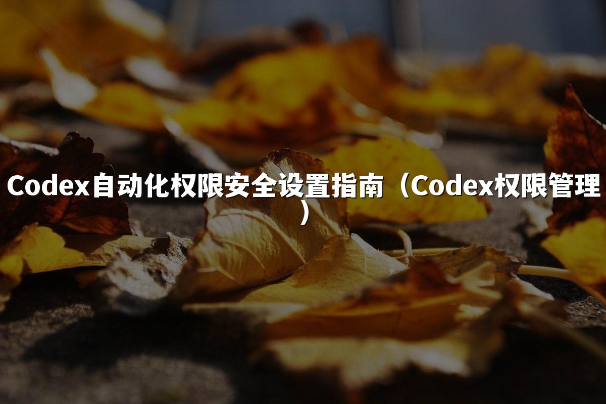 Codex自动化权限安全设置指南（Codex权限管理）
