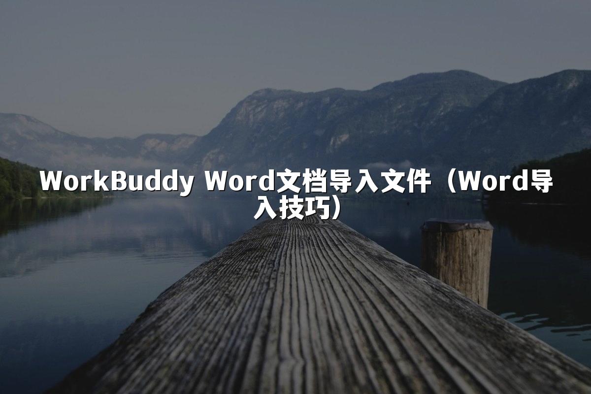 WorkBuddy Word文档导入文件(Word导入技巧)