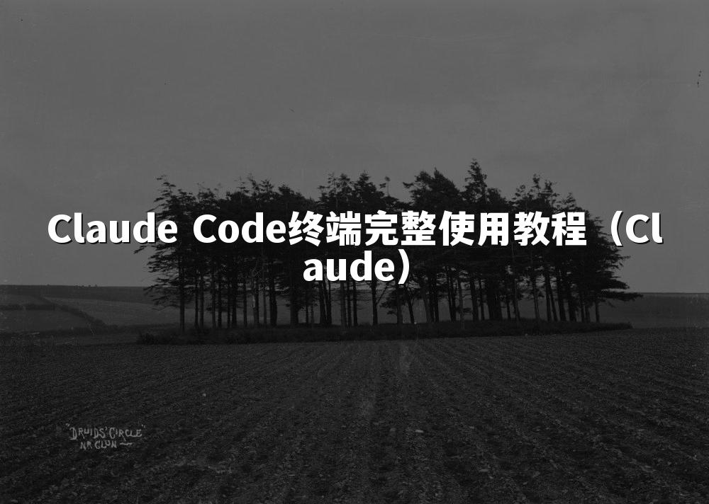 Claude Code终端完整使用教程(Claude)