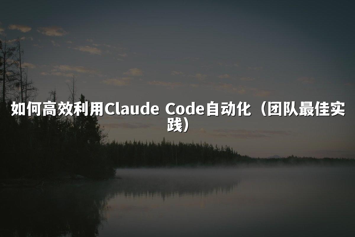 如何高效利用Claude Code自动化(团队最佳实践)