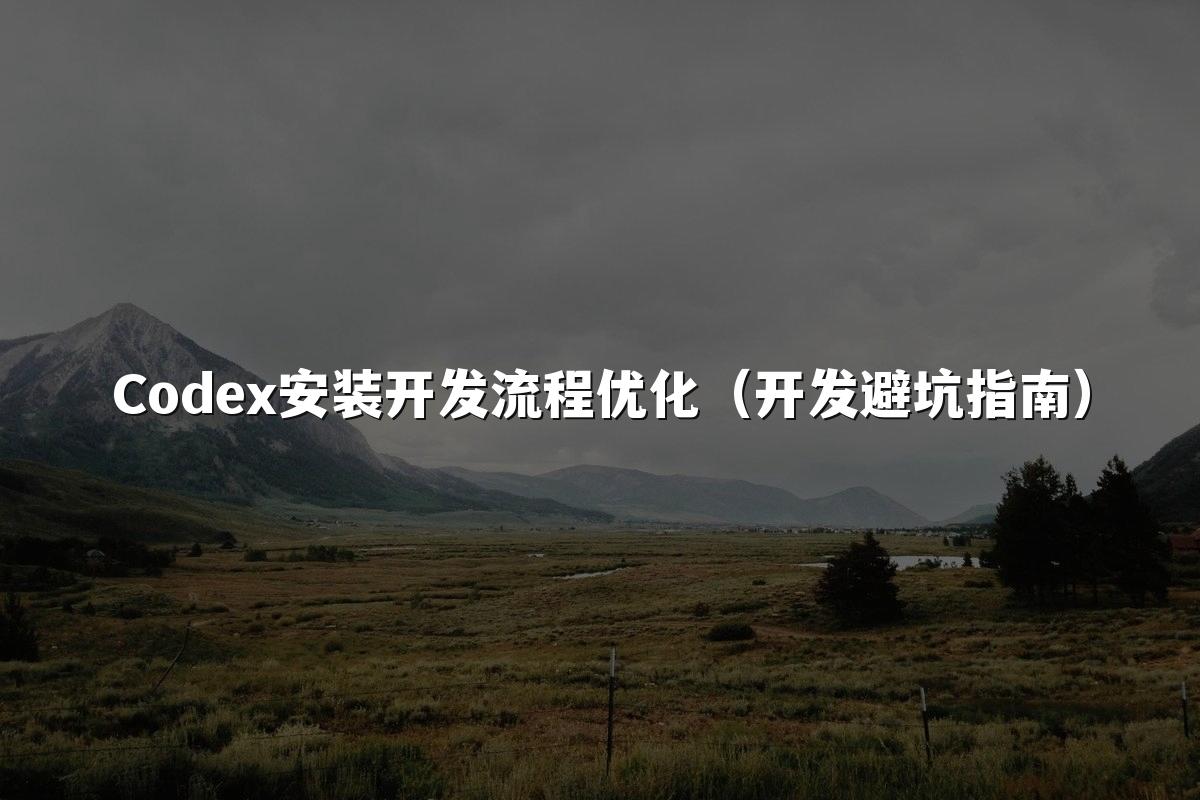 Codex安装开发流程优化(开发避坑指南)