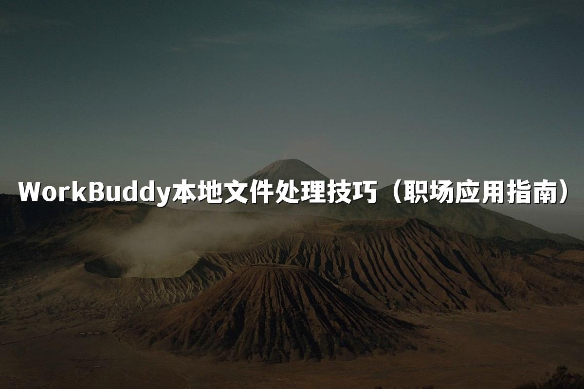 WorkBuddy本地文件处理技巧(职场应用指南)