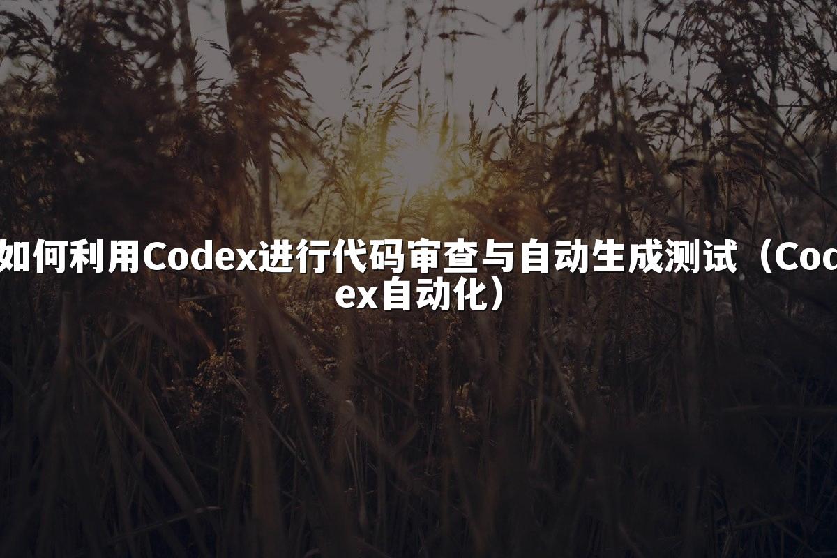 如何利用Codex进行代码审查与自动生成测试（Codex自动化）