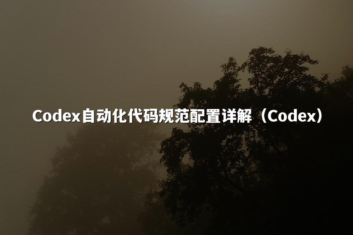 Codex自动化代码规范配置详解（Codex）