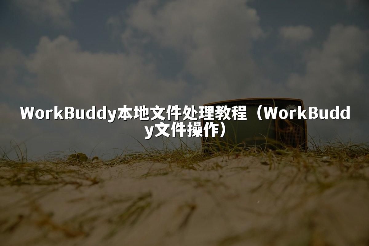 WorkBuddy本地文件处理教程(WorkBuddy文件操作)